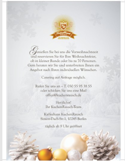 Kaffeehaus Flyer Rückseite